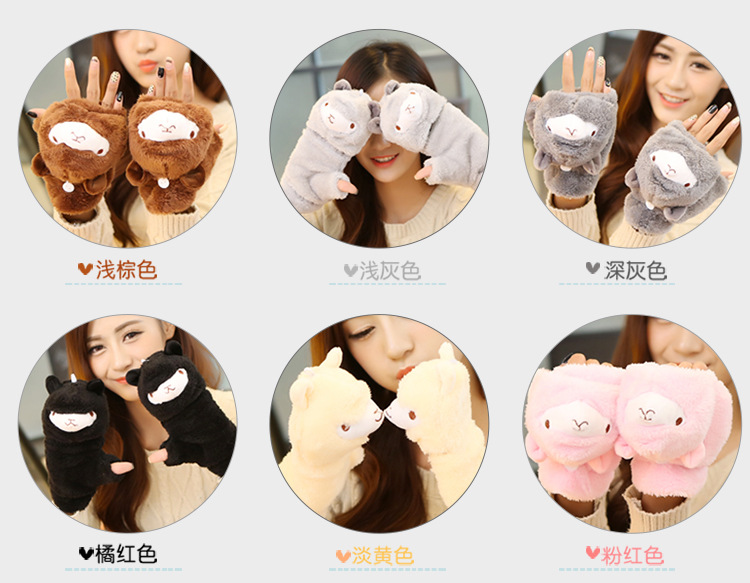 Winter new half-finger gloves creative cute hand-drawn gloves cartoon gloves garment accessories supplies wholesale Winter new half-finger gloves creative cute hand-drawn gloves cartoon gloves garment accessories supplies wholesale