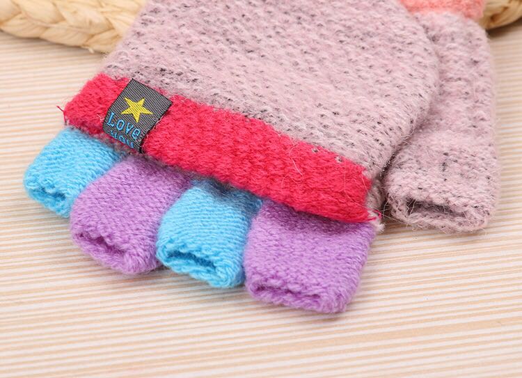Autumn winter children's gloves half-finger flip to keep warm children primary school write baby boy girl fingerless gloves Autumn winter children's gloves half-finger flip to keep warm children primary school write baby boy girl fingerless gloves