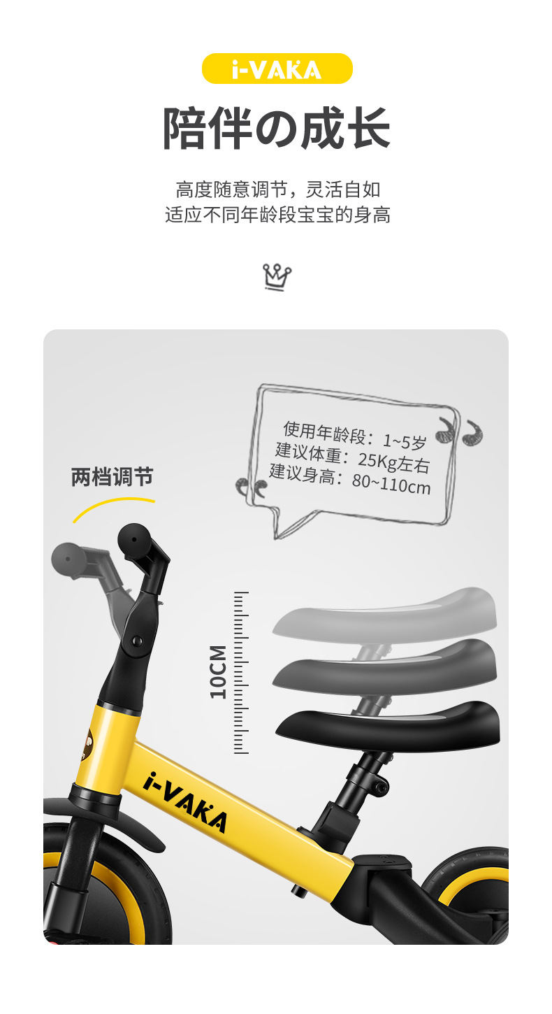 New Children's Three-Wheeled Bicycle Baby Sliding Balance Car Hand Push Toddler Children's Scooter Bicycle Can Be Sent on Behalf