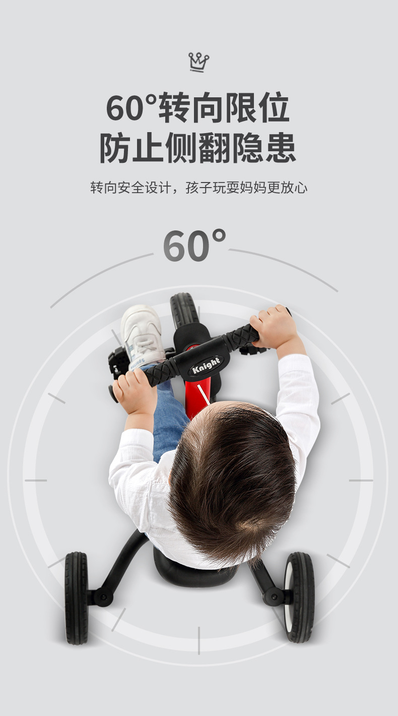 New Children's Three-Wheeled Bicycle Baby Sliding Balance Car Hand Push Toddler Children's Scooter Bicycle Can Be Sent on Behalf