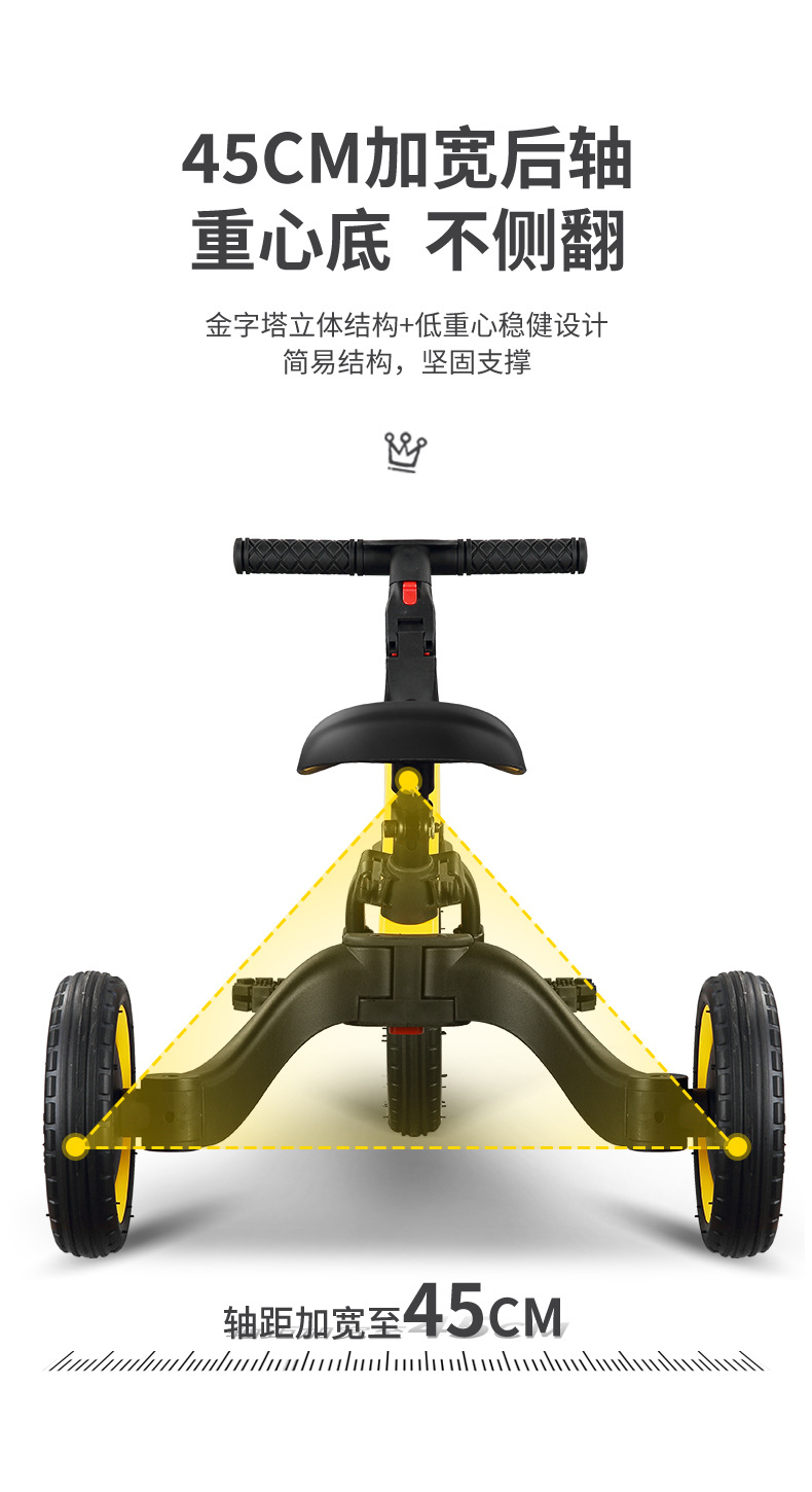 New Children's Three-Wheeled Bicycle Baby Sliding Balance Car Hand Push Toddler Children's Scooter Bicycle Can Be Sent on Behalf