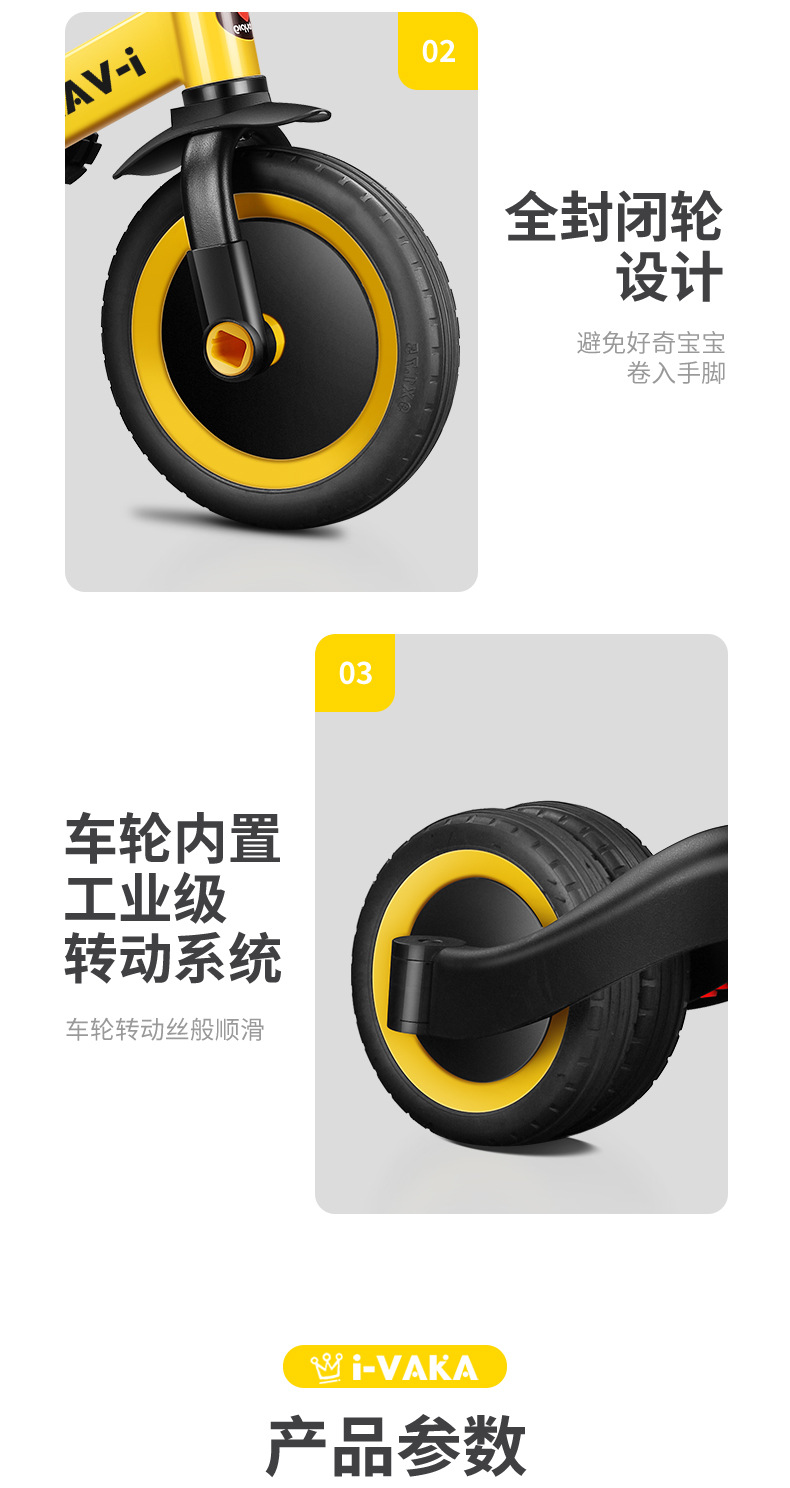 New Children's Three-Wheeled Bicycle Baby Sliding Balance Car Hand Push Toddler Children's Scooter Bicycle Can Be Sent on Behalf