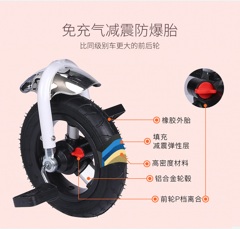 Children's Tricycle Folding Reclinable 1-3-6 Years Old Children's Bicycle Baby Stroller Baby Bicycle Bicycle