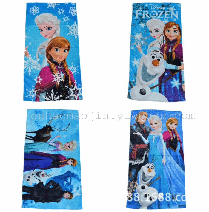 Cotton printing 60*120 cartoon beach towel towel frozen Disney pattern