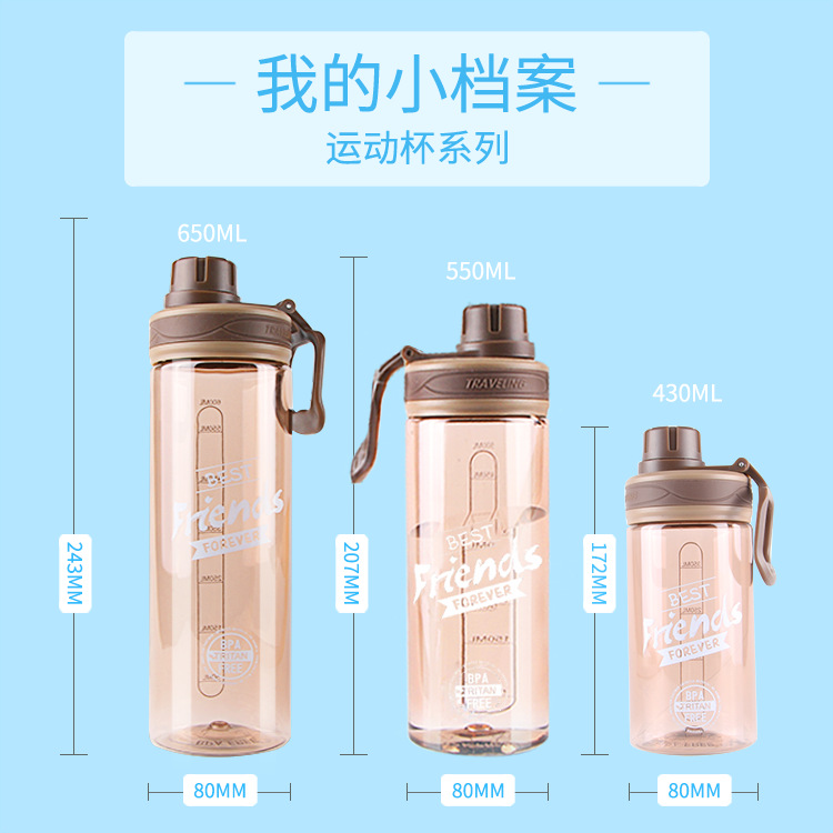 Guangzhou fuquan si wo sports cup students simple sealed portable American tritan water cup