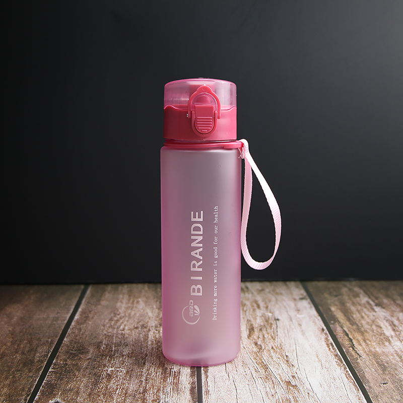 Spring new outdoor sports cup frosted bounce cup portable environmental PC plastic cup gift cup printed custom