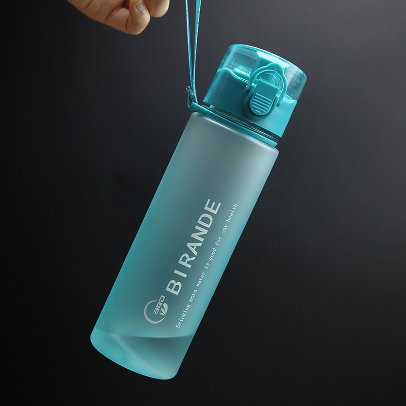 Spring new outdoor sports cup frosted bounce cup portable environmental PC plastic cup gift cup printed custom