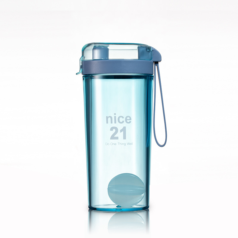 South Korean trend digital pop-cap shake ball plastic cup outdoor portable student sports cup rich full cup