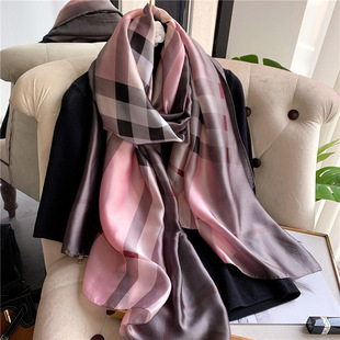 New Silk Scarf Women's New Silk Satin Thin Cape Sun-Proof Beach Towel Clothing Accessory All-Matching Artificial Silk Material New Silk Scarf Women's New Silk Satin Thin Cape Sun-Proof Beach Towel Clothing Accessory All-Matching Artificial Silk Material