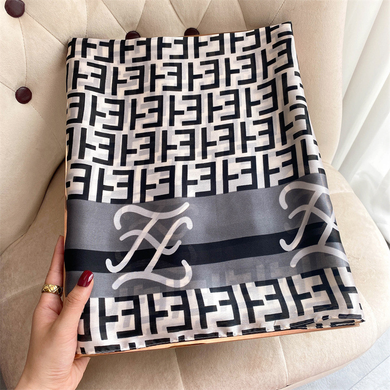 New Silk Scarf Women's New Silk Satin Thin Cape Sun-Proof Beach Towel Clothing Accessory All-Matching Artificial Silk Material New Silk Scarf Women's New Silk Satin Thin Cape Sun-Proof Beach Towel Clothing Accessory All-Matching Artificial Silk Material