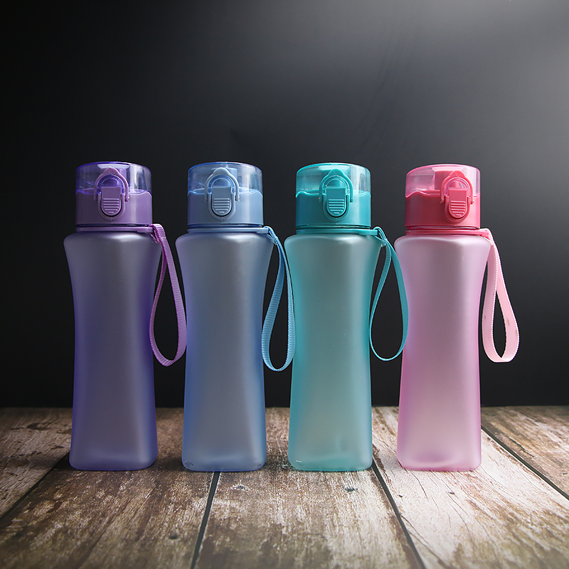 New creative lock lock thin waist cup outdoor portable sports cup with a cup environmental PC plastic cup gift 