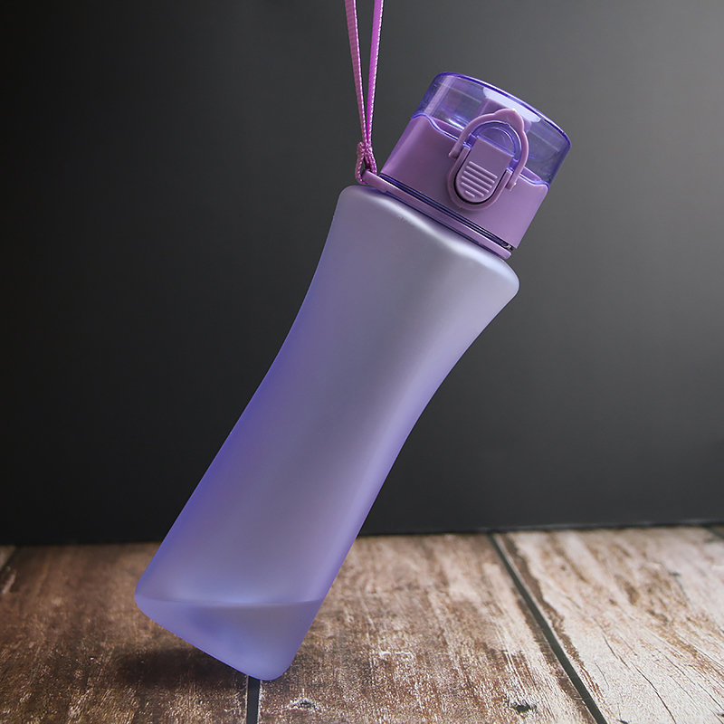 New creative lock lock thin waist cup outdoor portable sports cup with a cup environmental PC plastic cup gift 