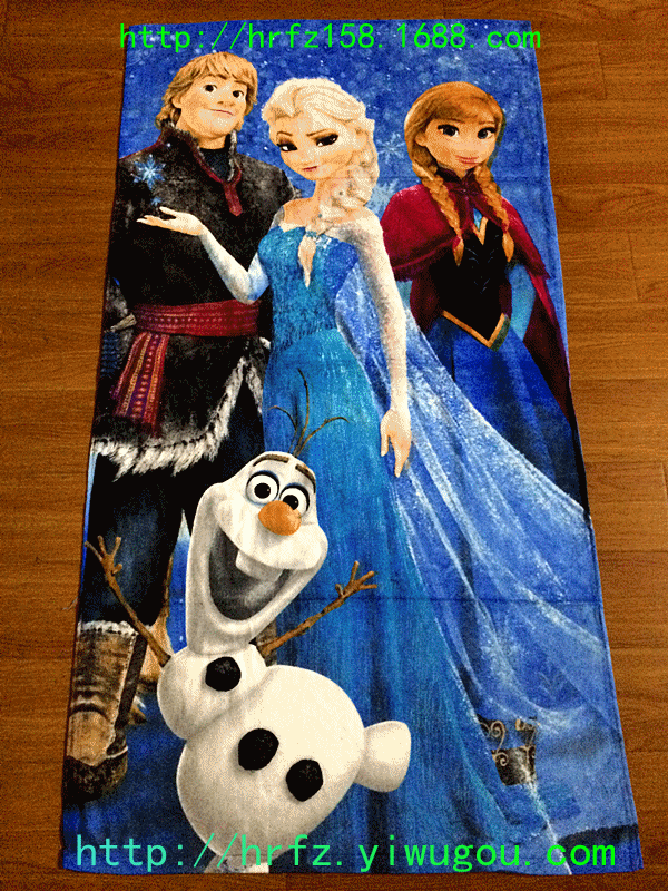 Manufacturers selling cotton activity does not fade frozen ice Princess Snow cartoon beach towel