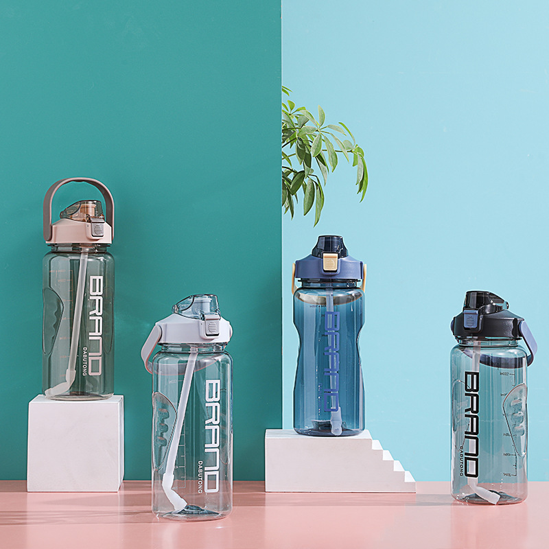New Sports Cup Fitness Plastic Cup Sports Bottle Men and Women Outdoor Drinking Glass Large Capacity Kettle Portable Handle