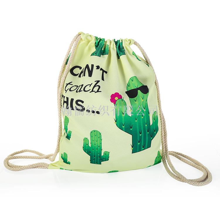 Manufacturers direct portable outdoor beach towel travel cactus canvas beach bag
