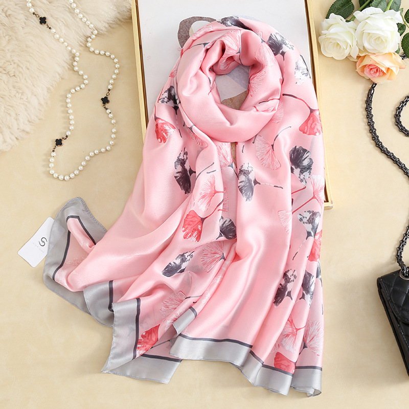 Large Silk Scarf Women's Summer Gift Beach Towel Sunscreen Scarf New Silk Satin Emulation Silk Scarf Sunshade Shawl Scarf Large Silk Scarf Women's Summer Gift Beach Towel Sunscreen Scarf New Silk Satin Emulation Silk Scarf Sunshade Shawl Scarf