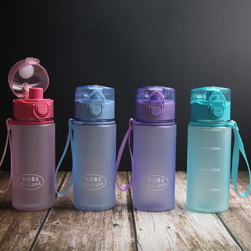 Outdoor sports cup frosted bounce cup plastic cup portable sports kettle summer fitness gift cup logo customized