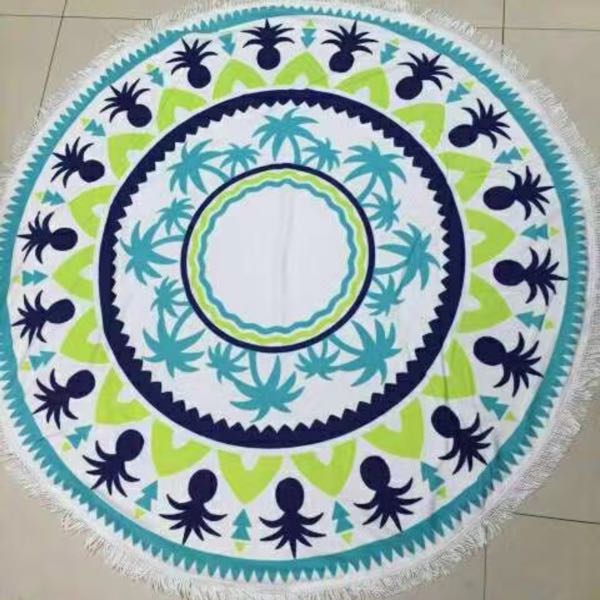 bath towel Superfine fiber round foreign trade multifunctional printed beach towel round towel