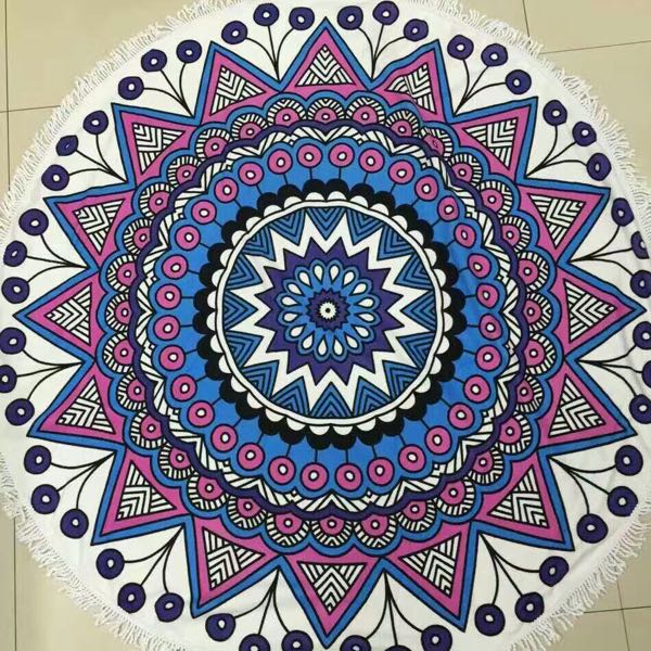 bath towel Superfine fiber round foreign trade multifunctional printed beach towel round towel