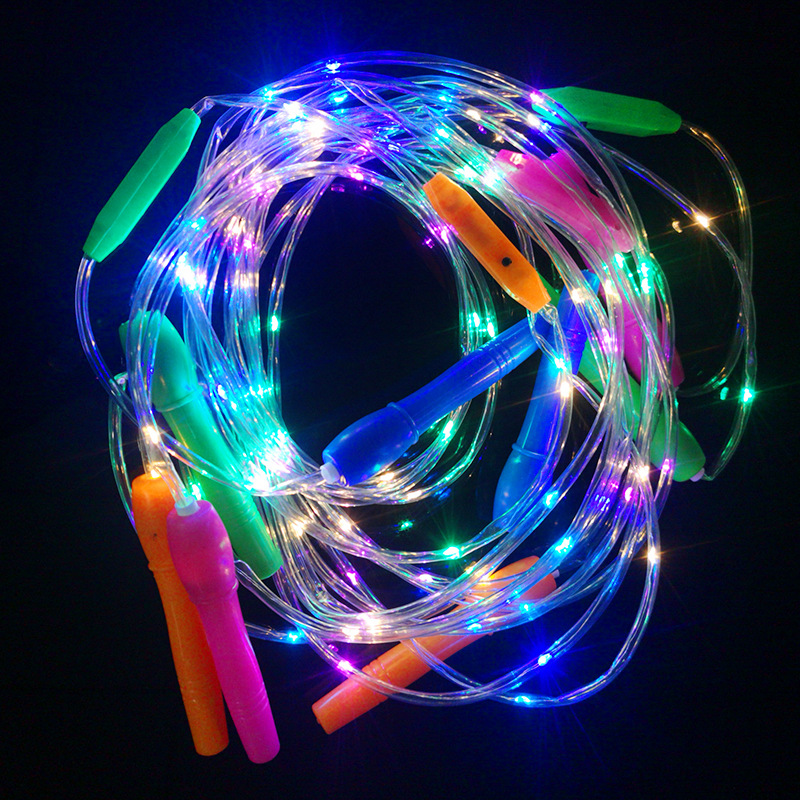 New Luminous Skipping Rope Led Seven Colors Noctilucent Flashing Rope Children&#039;s Stall Hot Sale Health Sports Toys Wholesale