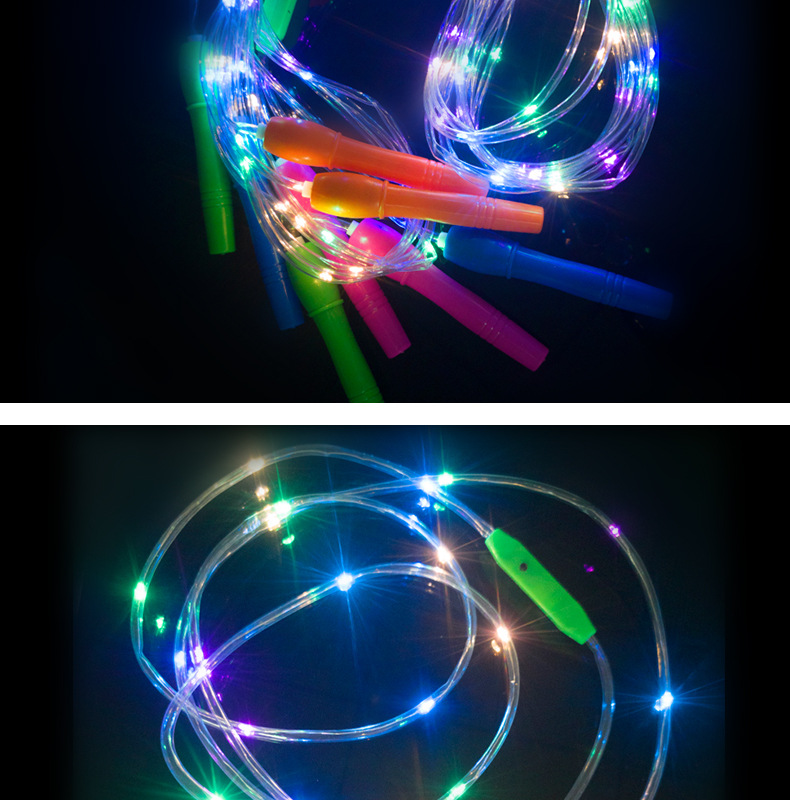 New Luminous Skipping Rope Led Seven Colors Noctilucent Flashing Rope Children's Stall Hot Sale Health Sports Toys Wholesale