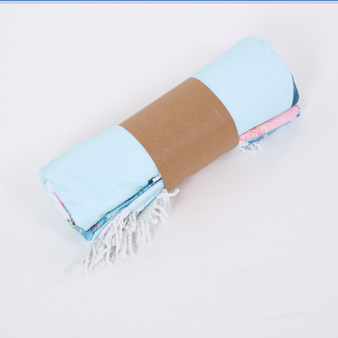 Manufacturer direct sale western style beach towel summer round beach towe with fringe