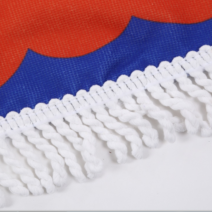 Greek style beach towel with summer tassel round beach towel.