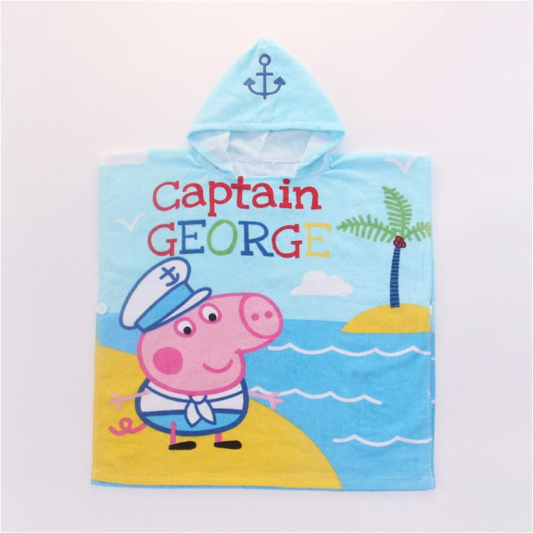 Korean Cartoon Piggy Children's Pullover Bathrobe Super Soft Absorbent Printed Cut Velvet Beach Towel Pure Cotton Towel Material Bath Towel Korean Cartoon Piggy Children's Pullover Bathrobe Super Soft Absorbent Printed Cut Velvet Beach Towel Pure Cotton Towel Material Bath Towel