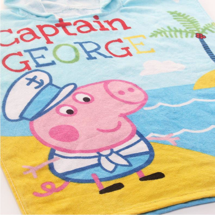 Korean Cartoon Piggy Children's Pullover Bathrobe Super Soft Absorbent Printed Cut Velvet Beach Towel Pure Cotton Towel Material Bath Towel Korean Cartoon Piggy Children's Pullover Bathrobe Super Soft Absorbent Printed Cut Velvet Beach Towel Pure Cotton Towel Material Bath Towel