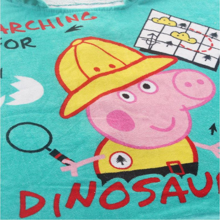 Korean Cartoon Piggy Children's Pullover Bathrobe Super Soft Absorbent Printed Cut Velvet Beach Towel Pure Cotton Towel Material Bath Towel Korean Cartoon Piggy Children's Pullover Bathrobe Super Soft Absorbent Printed Cut Velvet Beach Towel Pure Cotton Towel Material Bath Towel