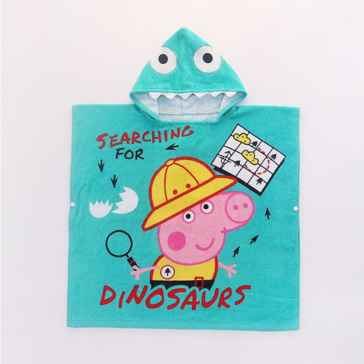 Korean Cartoon Piggy Children's Pullover Bathrobe Super Soft Absorbent Printed Cut Velvet Beach Towel Pure Cotton Towel Material Bath Towel Korean Cartoon Piggy Children's Pullover Bathrobe Super Soft Absorbent Printed Cut Velvet Beach Towel Pure Cotton Towel Material Bath Towel
