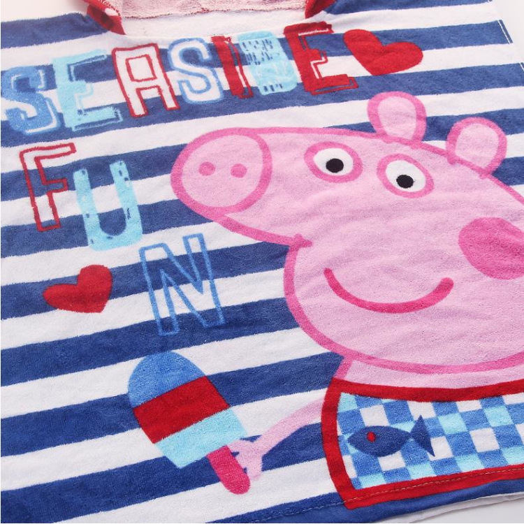Korean Cartoon Piggy Children's Pullover Bathrobe Super Soft Absorbent Printed Cut Velvet Beach Towel Pure Cotton Towel Material Bath Towel Korean Cartoon Piggy Children's Pullover Bathrobe Super Soft Absorbent Printed Cut Velvet Beach Towel Pure Cotton Towel Material Bath Towel