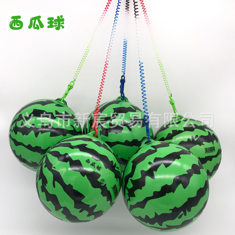 Large Children's Inflatable Toy Elastic Chain Hanging Ball Cartoon Football Watermelon Ball Children's Fun Game Ball Large Children's Inflatable Toy Elastic Chain Hanging Ball Cartoon Football Watermelon Ball Children's Fun Game Ball