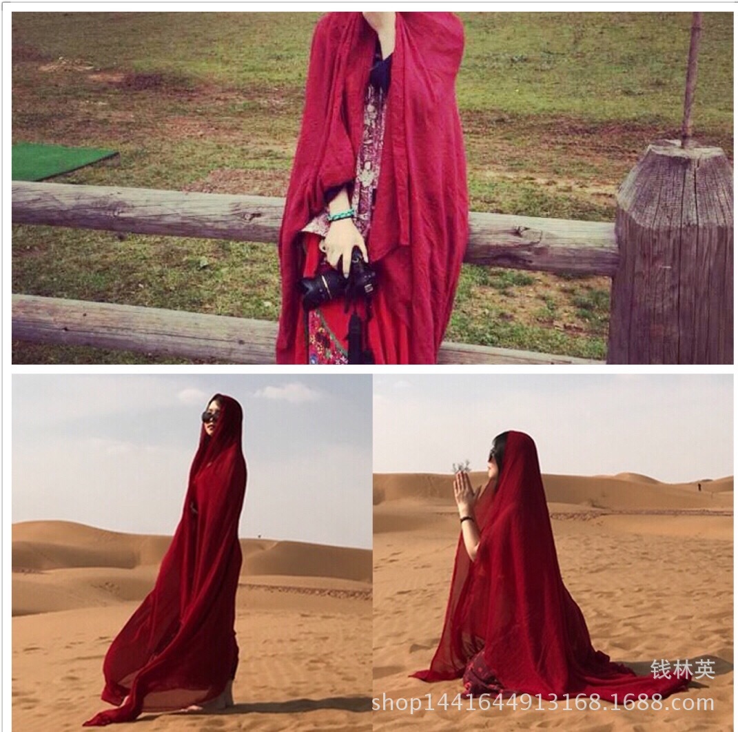 Factory Direct Sales Solid Color Cotton and Linen Scarf Women&#039;s Sun-Proof Beach Towel Cheongsam Shawl Fashion Scarf Wholesale