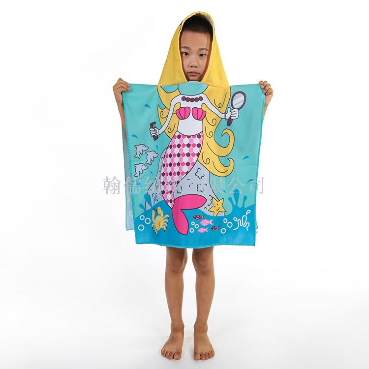 Portable outdoor beach towel traveling children's cartoon cape absorbent cape Portable outdoor beach towel traveling children's cartoon cape absorbent cape