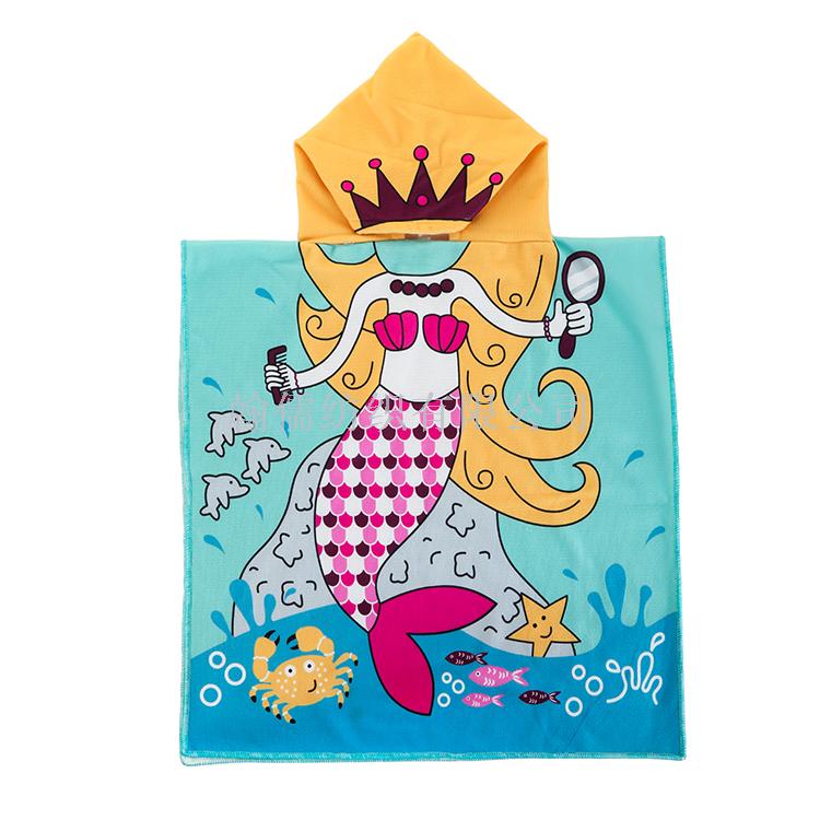 Portable outdoor beach towel traveling children's cartoon cape absorbent cape Portable outdoor beach towel traveling children's cartoon cape absorbent cape