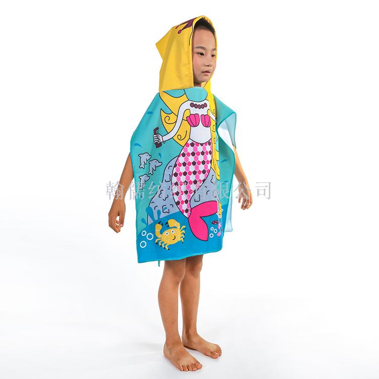 Portable outdoor beach towel traveling children's cartoon cape absorbent cape Portable outdoor beach towel traveling children's cartoon cape absorbent cape