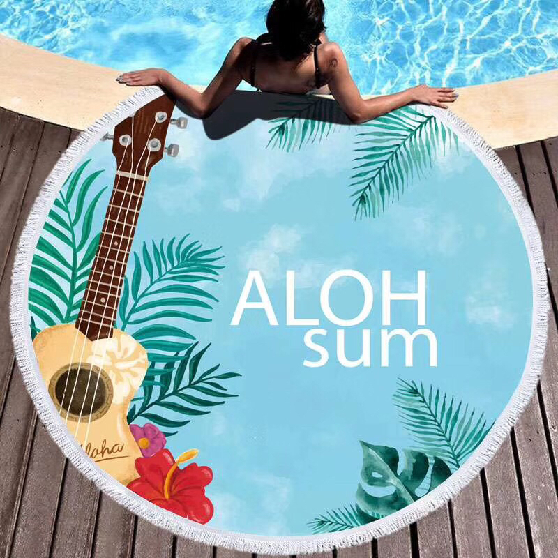 Ultrafine fiber terry towel round beach towel round beach mat 230gsm in stock