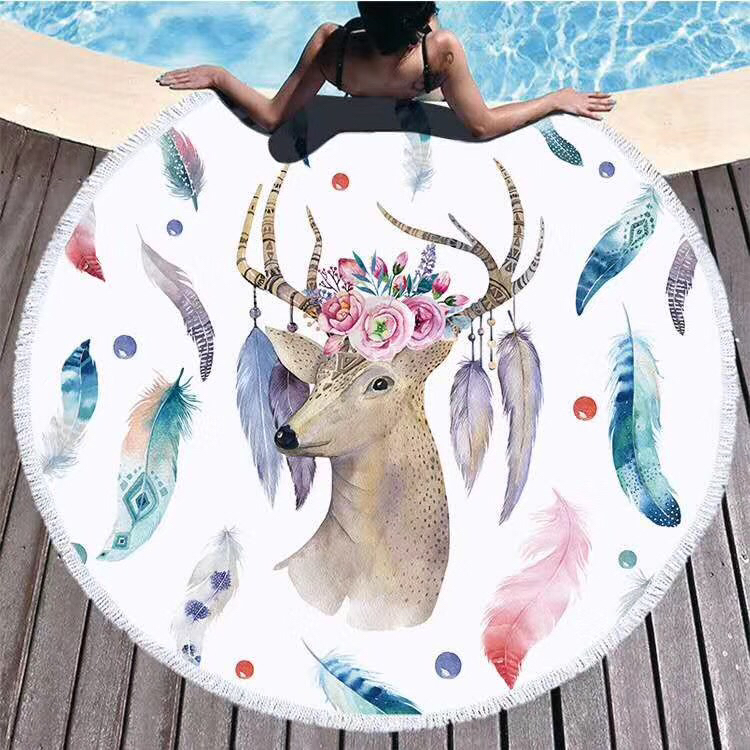 Ultrafine fiber terry towel round beach towel round beach mat 230gsm in stock