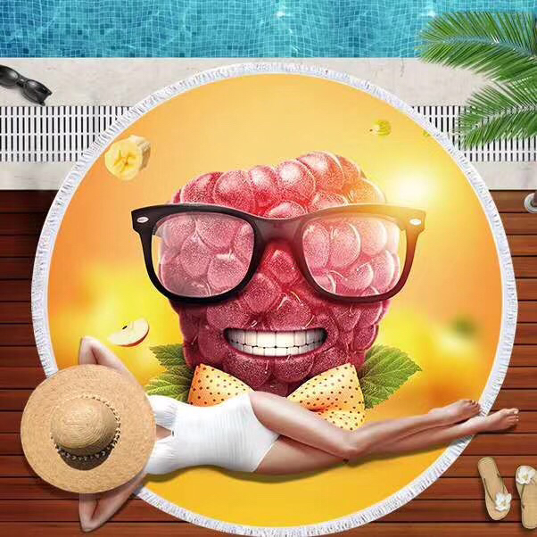 Ultrafine fiber terry towel round beach towel round beach mat 230gsm in stock Ultrafine fiber terry towel round beach towel round beach mat 230gsm in stock