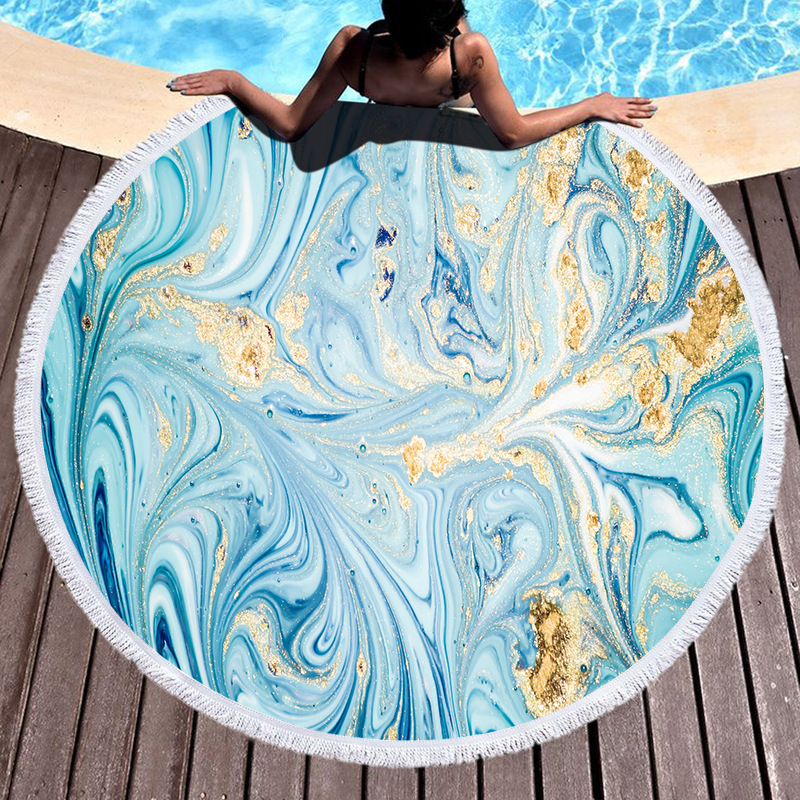 Factory Direct Supply round Printed Beach Towel Microfiber Shawl Beach Towel Gold Series Can Be Customized Factory Direct Supply round Printed Beach Towel Microfiber Shawl Beach Towel Gold Series Can Be Customized