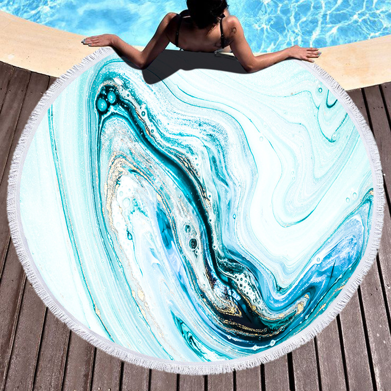 Factory Direct Supply round Printed Beach Towel Microfiber Shawl Beach Towel Gold Series Can Be Customized Factory Direct Supply round Printed Beach Towel Microfiber Shawl Beach Towel Gold Series Can Be Customized