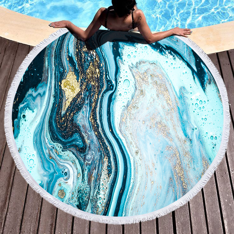 Factory Direct Supply round Printed Beach Towel Microfiber Shawl Beach Towel Gold Series Can Be Customized Factory Direct Supply round Printed Beach Towel Microfiber Shawl Beach Towel Gold Series Can Be Customized