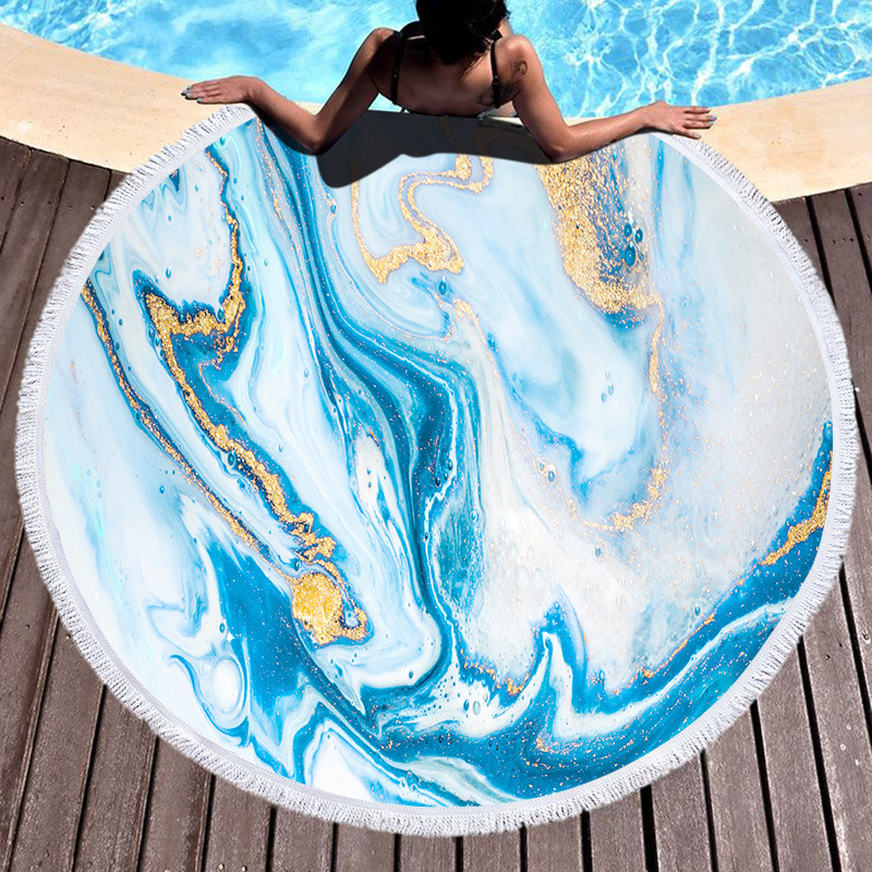 Factory Direct Supply round Printed Beach Towel Microfiber Shawl Beach Towel Gold Series Can Be Customized Factory Direct Supply round Printed Beach Towel Microfiber Shawl Beach Towel Gold Series Can Be Customized