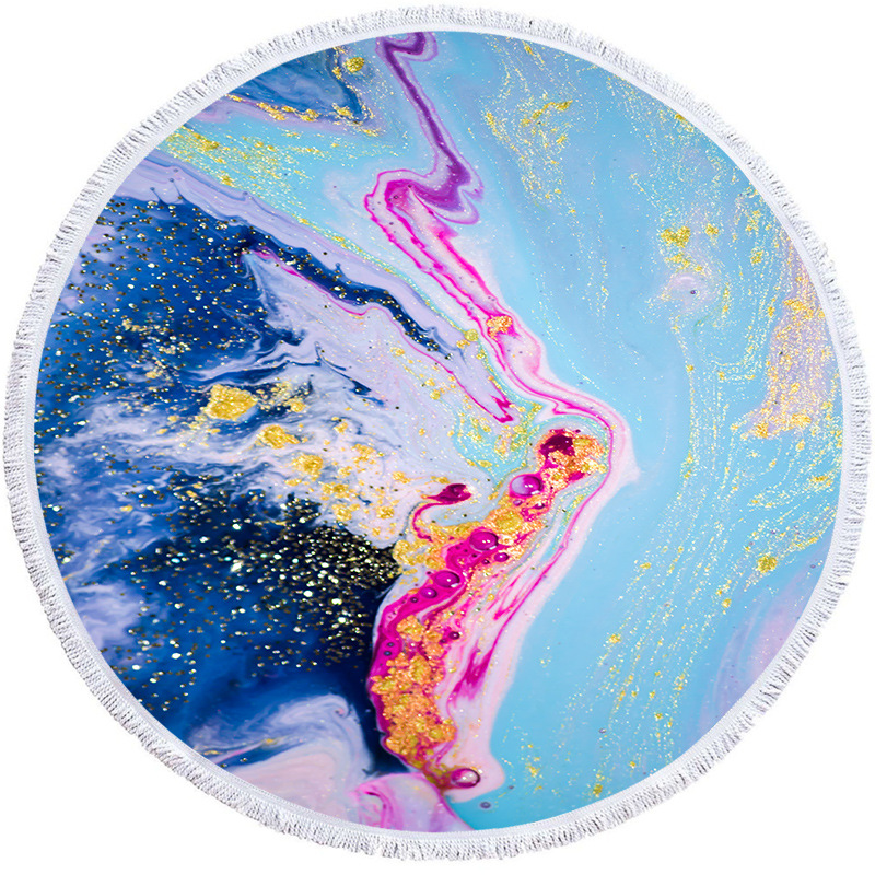 Factory Direct Supply round Printed Beach Towel Microfiber Shawl Beach Towel Gold Series Can Be Customized Factory Direct Supply round Printed Beach Towel Microfiber Shawl Beach Towel Gold Series Can Be Customized