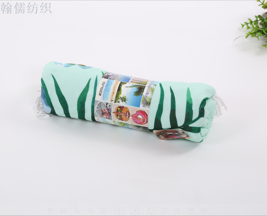 Cool and cool flamingo beach towel tassel round beach towel.