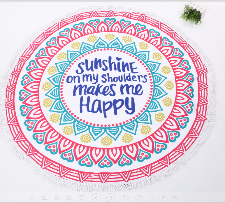 Summer style beach towel tassel round beach towel.