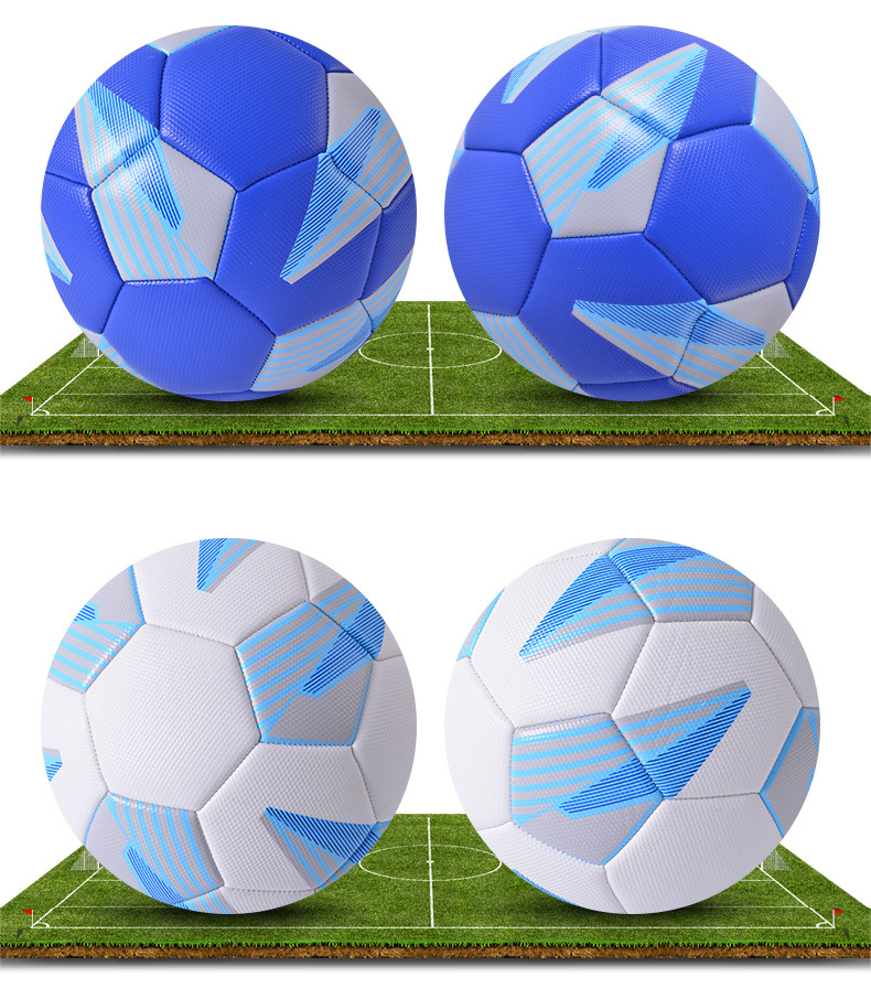 Factory Supply No. 5 Diamond Pattern PVC Machine-Sewing Soccer Football Uefa Crown Adult Custom Training Competition Wholesale