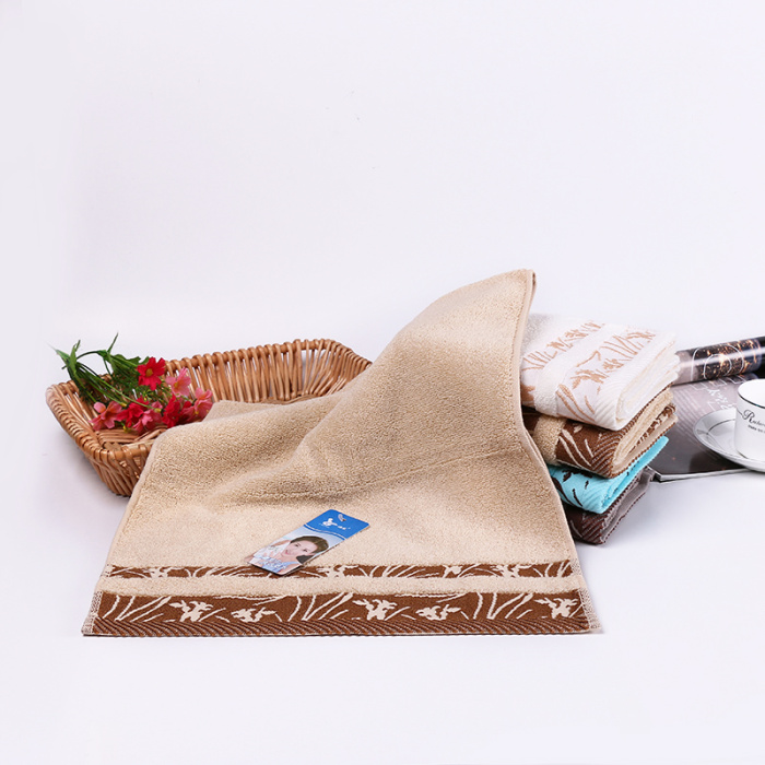 Hot sale 100% cotton face towel flowers and plants towel plain weave beach  towel set