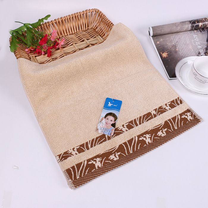 Hot sale 100% cotton face towel flowers and plants towel plain weave beach  towel set